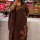 Brown Embroidered V-Neck Straight Fit Cotton Kurti Pant With Dupatta Set For Women (Set Of 3)